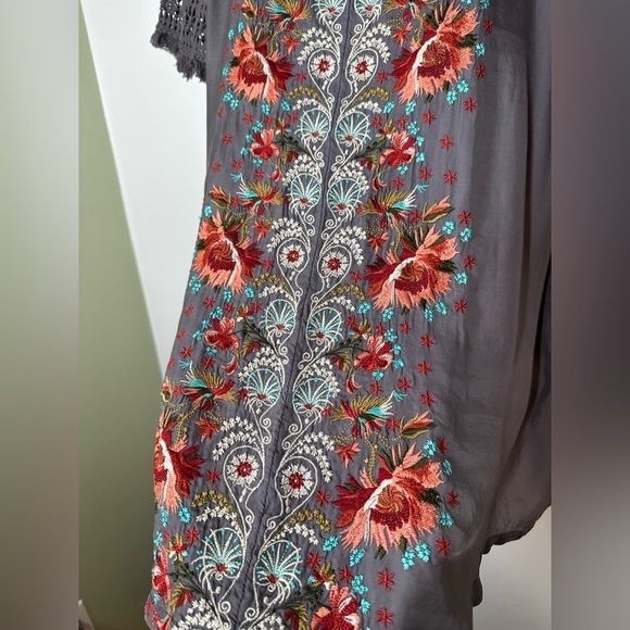 Sundance Embroidered Boho V Neck Top XS - Picture 2 of 7